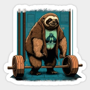 Powerlifting Sloth Sticker